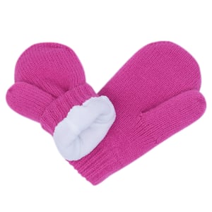 Kids Knit Mittens | Hot Pink