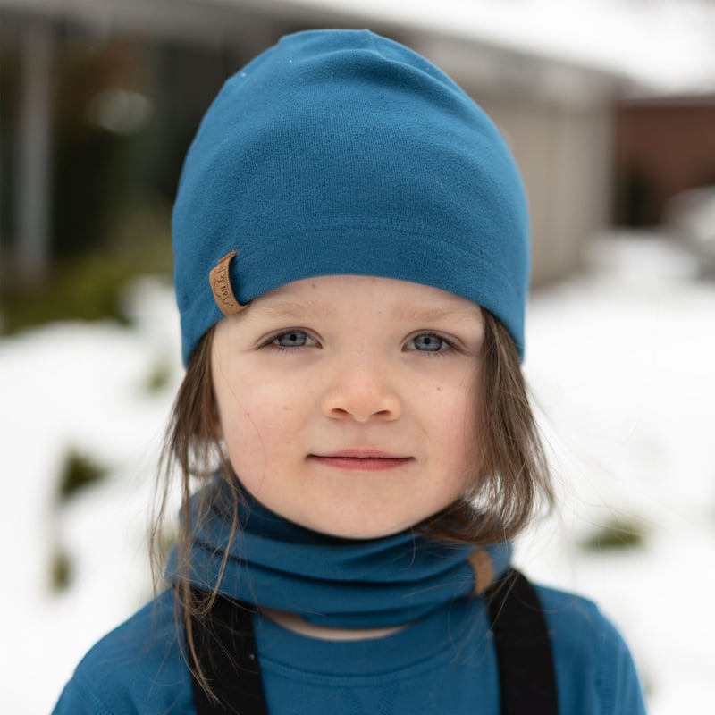Kids Thermal Beanie Caps | Deep Blue Warm Skullcaps | Jan & Jul display picture 2