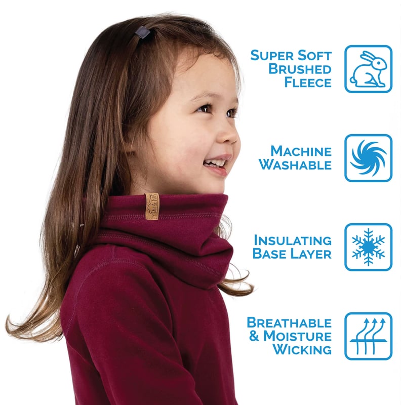 Kids Thermal Neck Warmer Mulberry, Toddler Neck Gaiter Jan & Jul