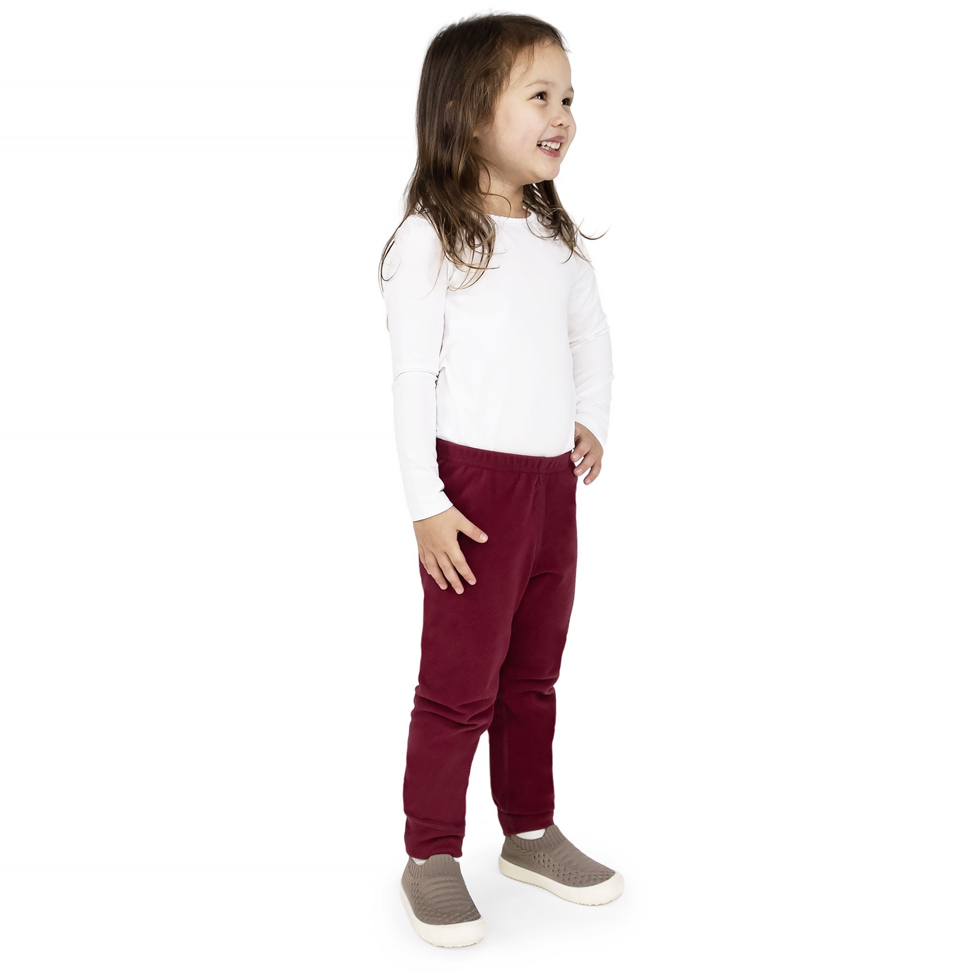 Kids Base Layer Pants, Mulberry for Girls and Boys