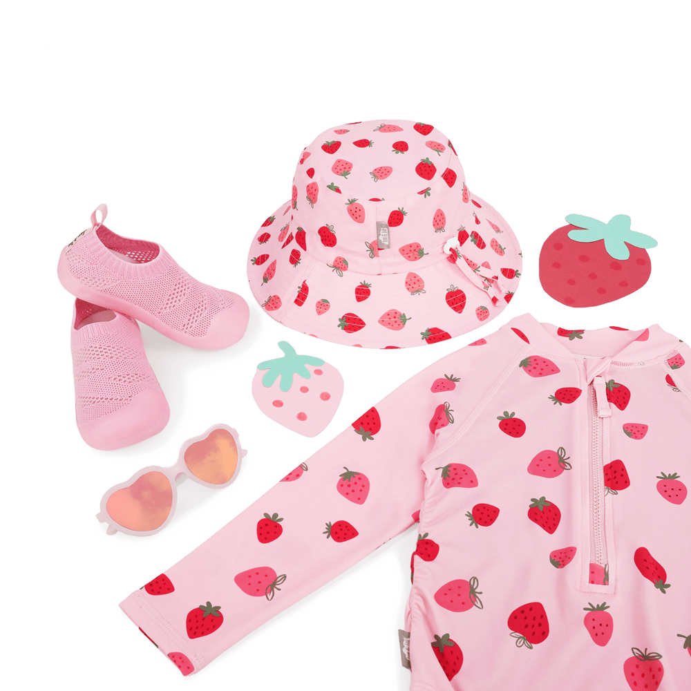 Size 5 Pink with pink strawberries and frills main image 1