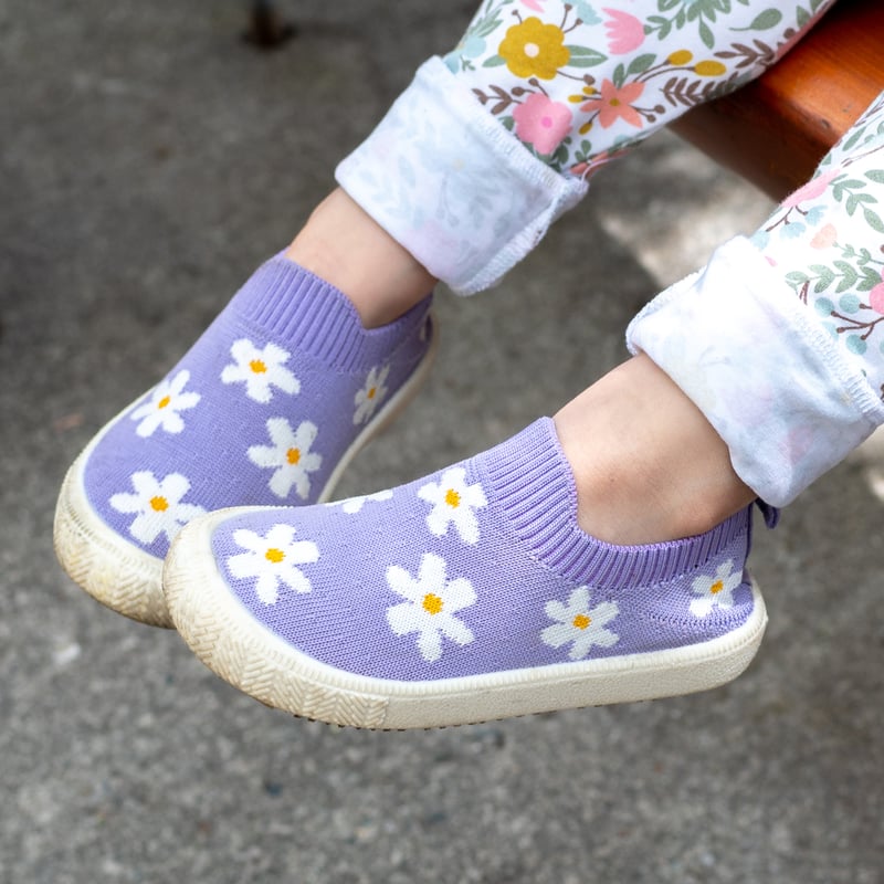 Toddlers Kids Graphic Knit Shoe | Purple Daisy