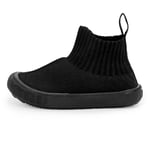 Kids High Top Knit Shoes | Black