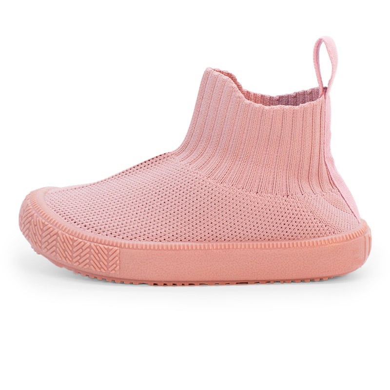 Kids High Top Knit Shoes Pale Pink