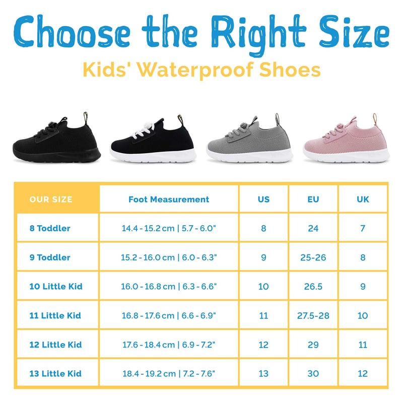 Kids Waterproof Shoes | Jet Black Toddler Sneakers | Jan & Jul