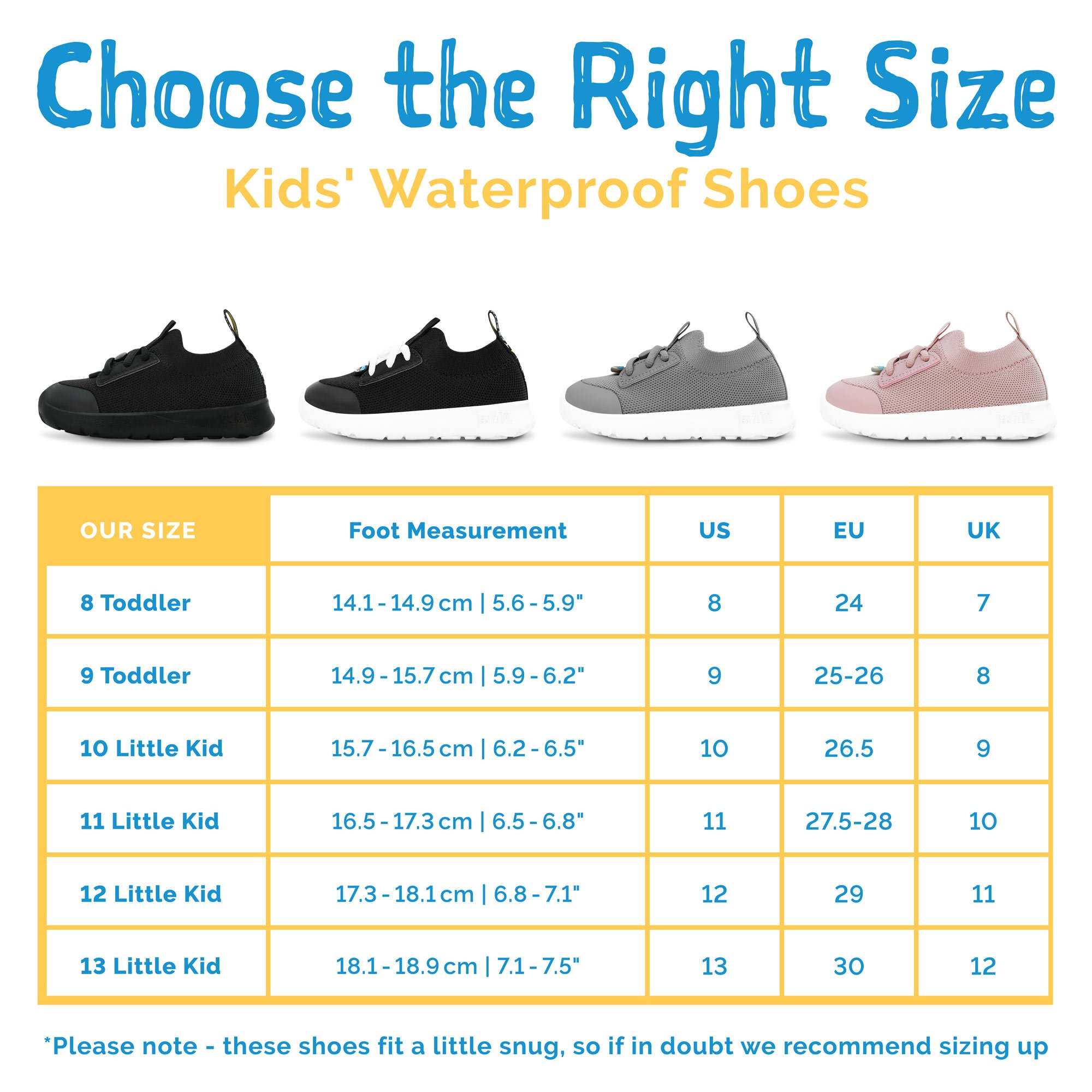 Kids Waterproof Shoes | Black Toddler Sneakers | Jan & Jul