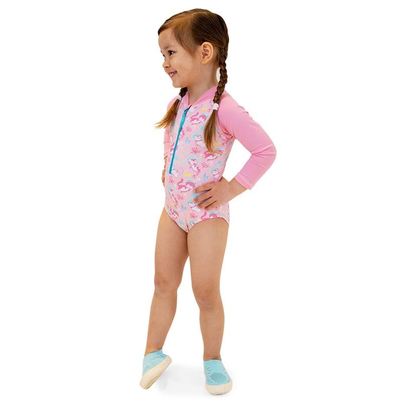 Girls One Piece UV Swimsuit | Diving Cats for Toddlers | Jan