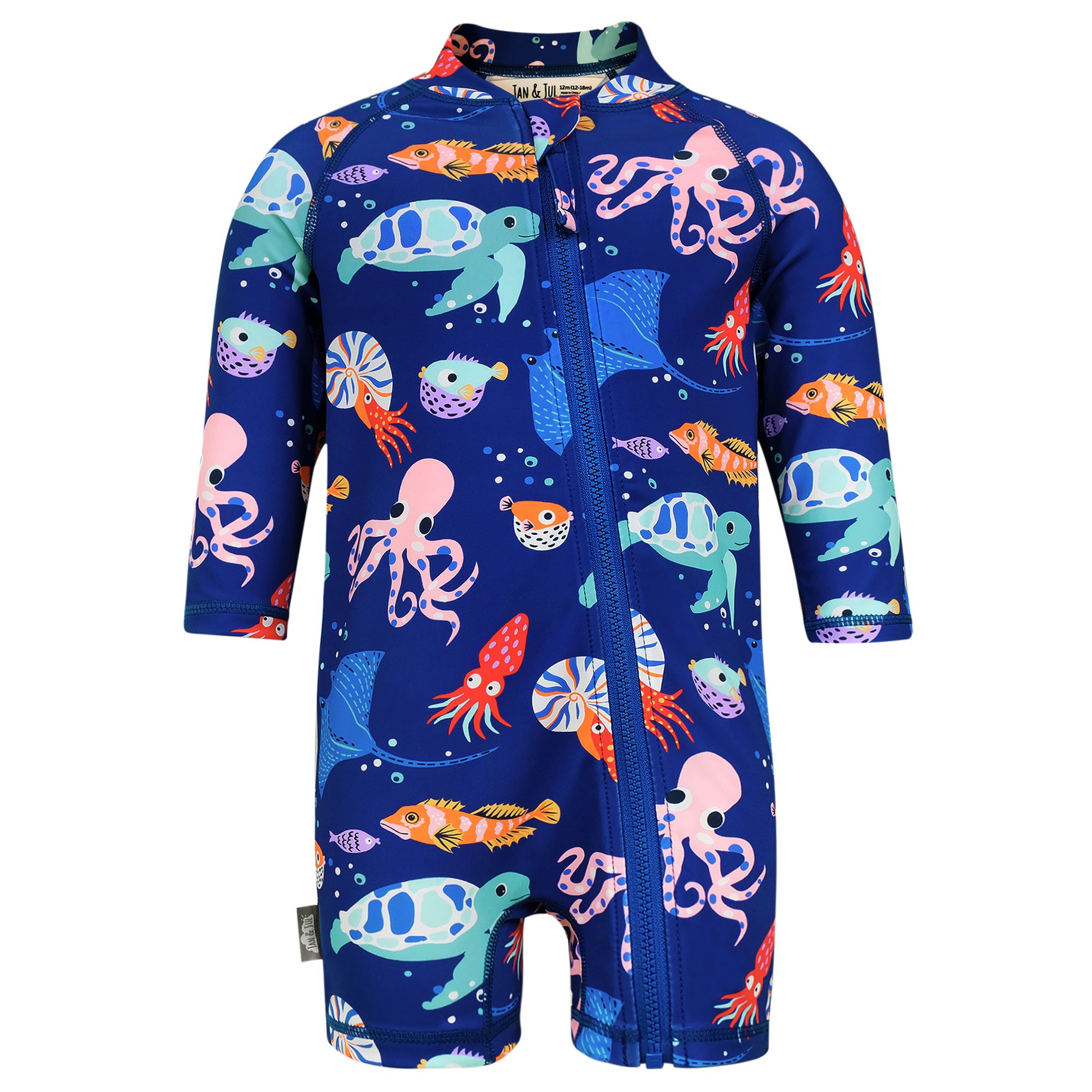 Kids One Piece UV Sun Suit | Sea Friends for Babies | Jan & Jul