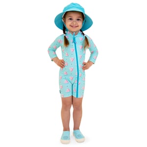 Kids One Piece UV Sun Suit | Watermelon