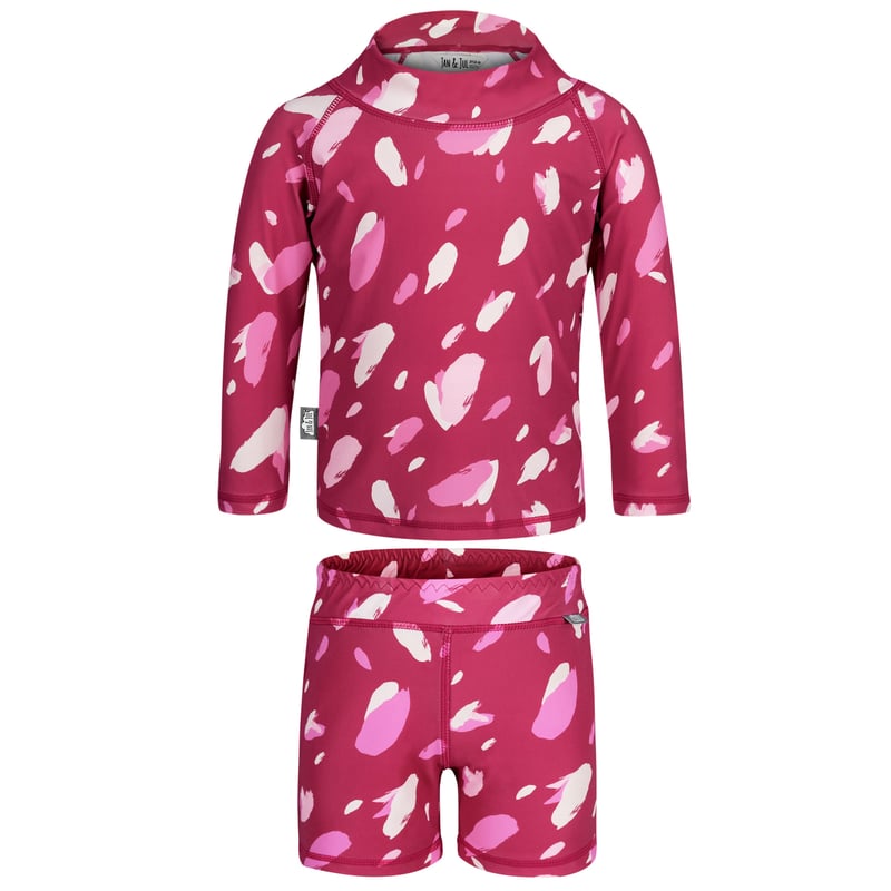 Kids UV Rashguard Set | Pink Petals 2-Piece Swimsuit | Jan & Jul