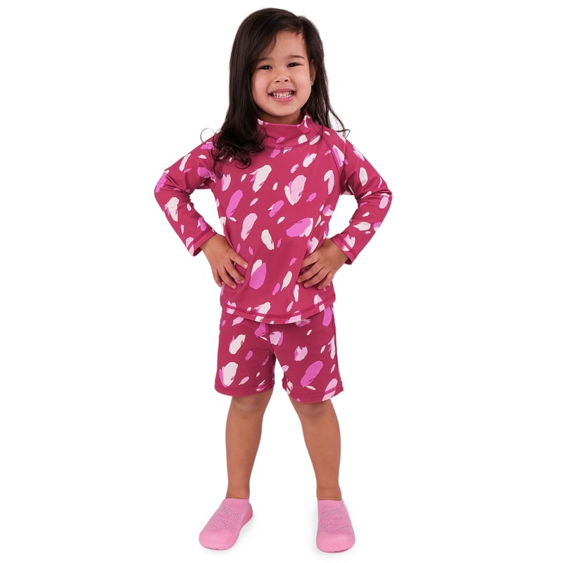 Kids UV Rashguard Set | Pink Petals 2-Piece Swimsuit | Jan & Jul