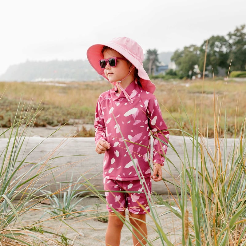 Kids UV Rashguard Set | Pink Petals 2-Piece Swimsuit | Jan & Jul