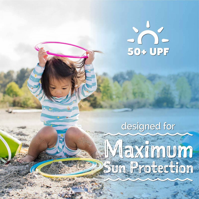 VAENAIT Kinder UV-Schutz Rashguard Badeanzug – UPF 50+, Schnelltrocknend Für Jungen 2-7 Jahre | Set Mit Hohem Nacken Für Sonnenschutz Im Wasser