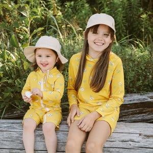 Kids UV Rashguard Set | Yellow Flower