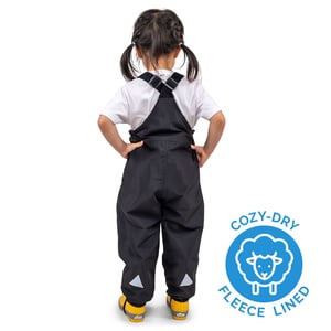 Kids Cozy Dry Rain Overalls | Black