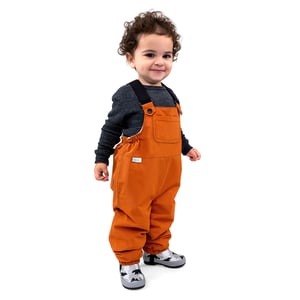 Kids Fleece Lined Rain Overalls | Terracotta