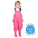 Kids Fleece Lined Rain Overalls | Watermelon Pink