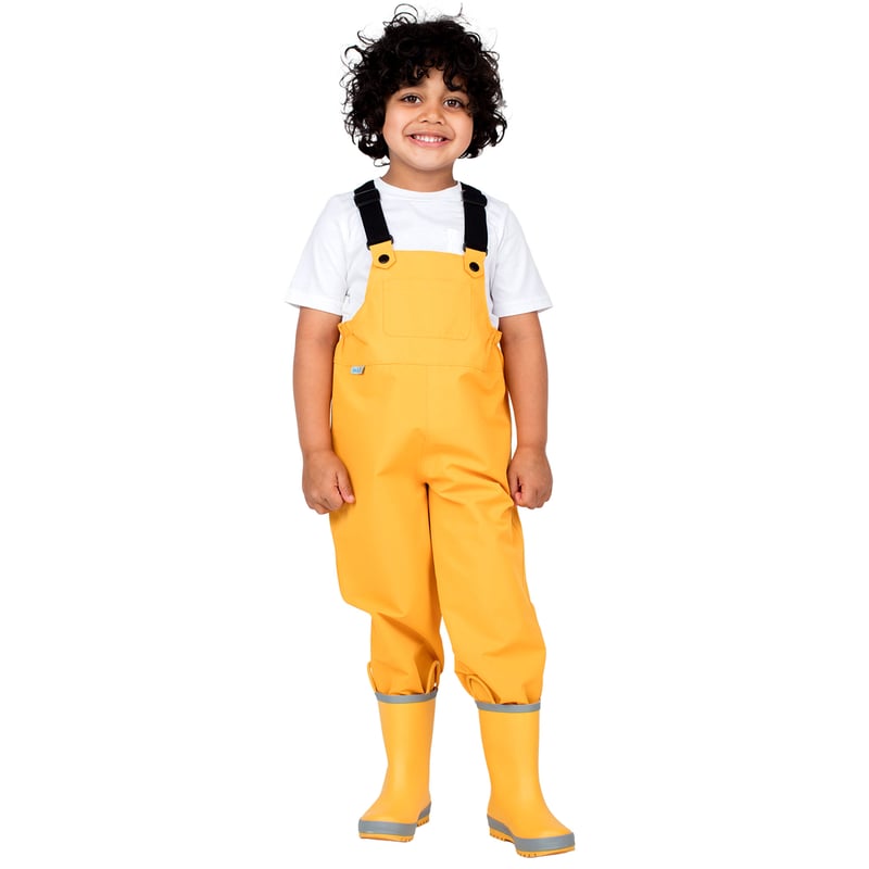 Kids Fleece Lined Rain Overalls | Yellow