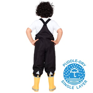 Kids Single Layer Rain Overalls | Black