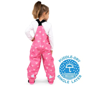 Kids Puddle-Dry Rain Overalls | Hearts