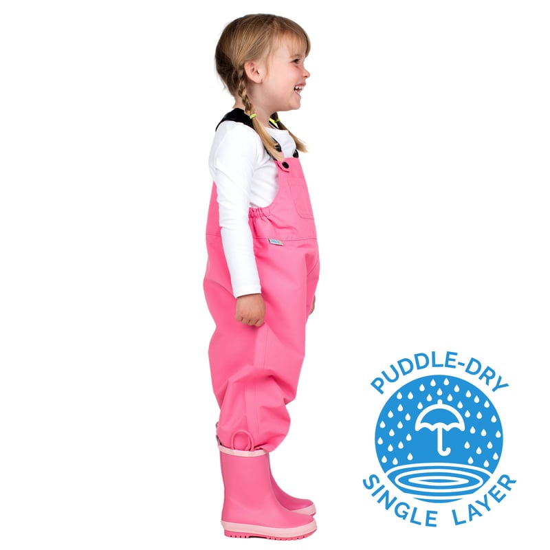 Kids Single Layer Rain Overalls | Watermelon Pink | Jan & Jul