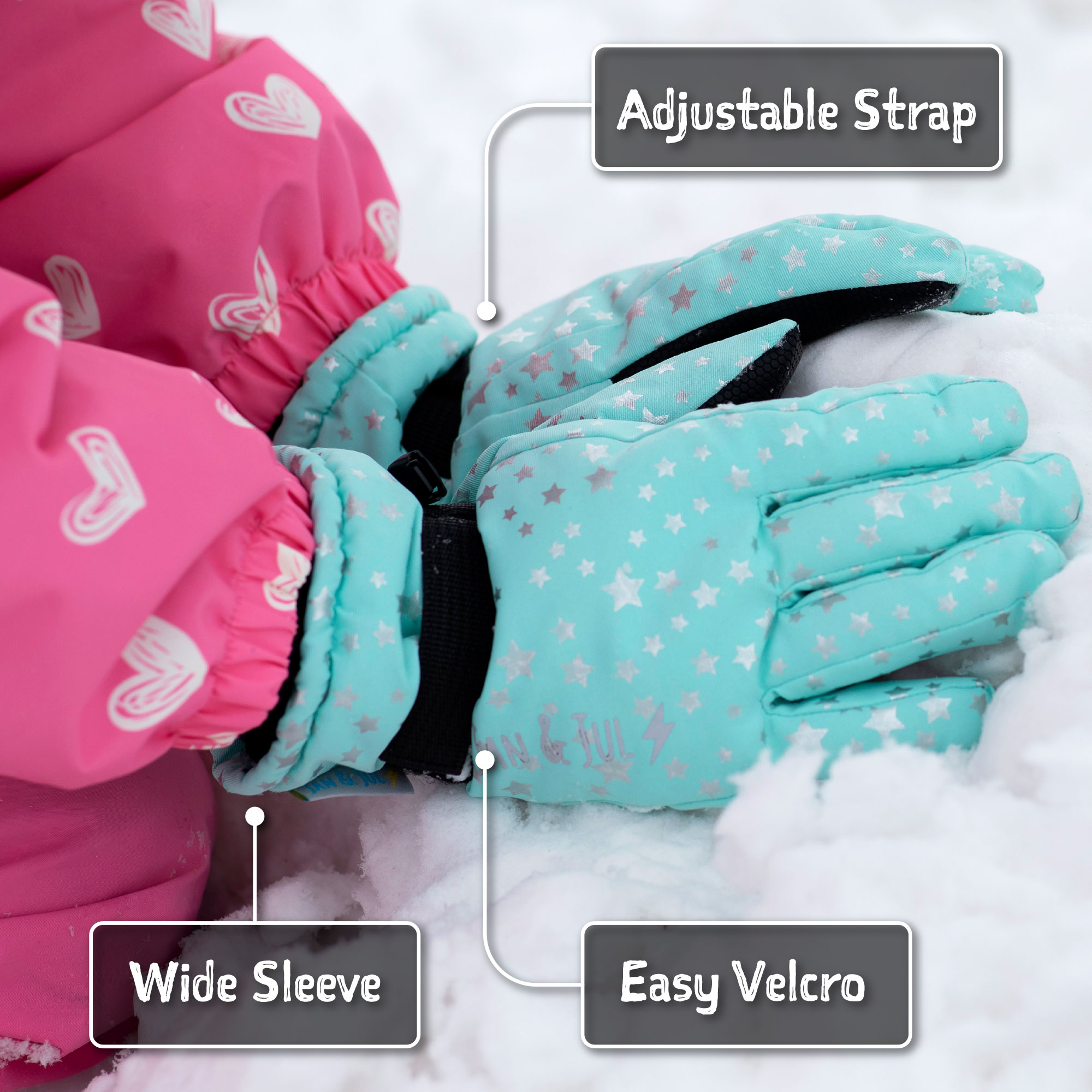 Kids waterproof snow gloves deals