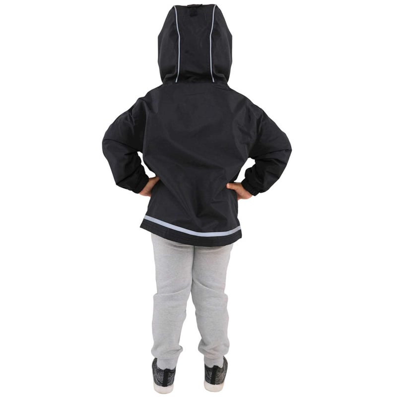 Kids Fleece Lined Rain Jackets | Black