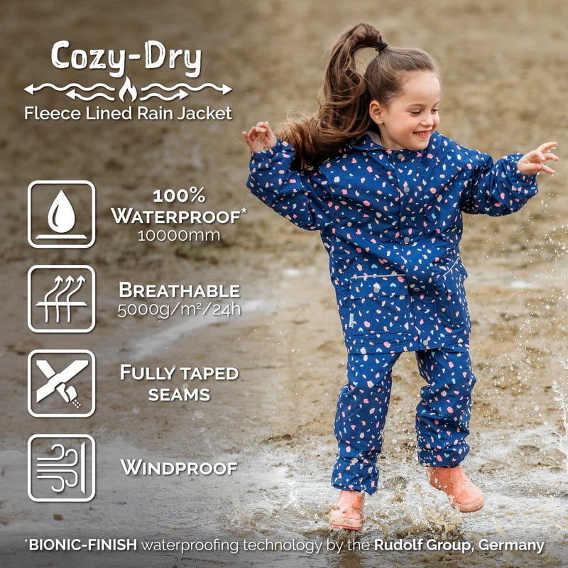 Toddlers Kids Cozy Dry Waterproof Jackets Features