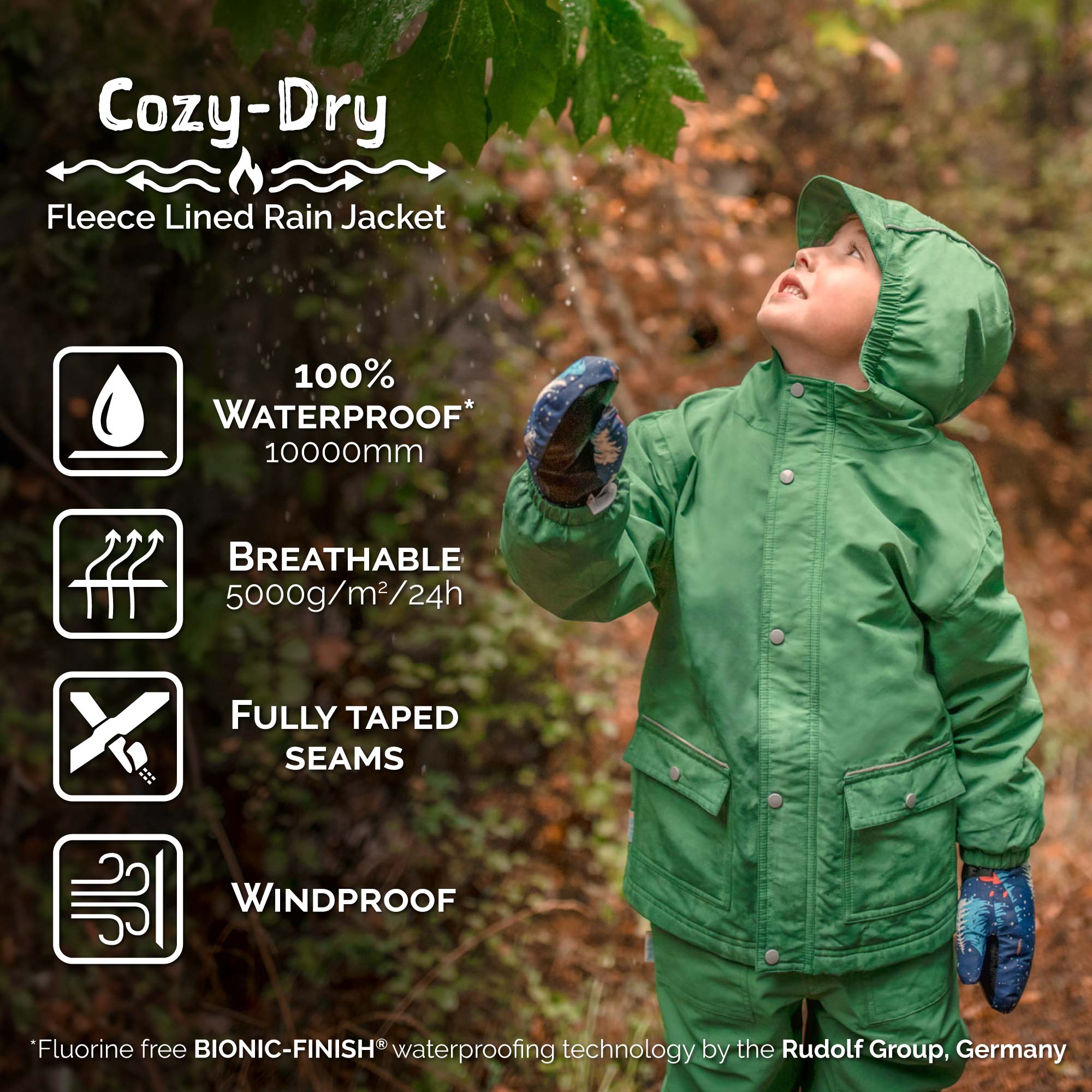 Kids Fleece Lined Rain Jackets | Dreamscape