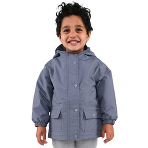 Kids Fleece Lined Rain Jackets | Heather Grey