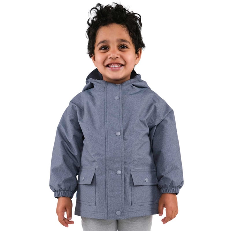 Kids Fleece Lined Rain Jackets | Heather Grey