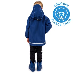 Kids Fleece Lined Rain Jackets | Nebula Blue