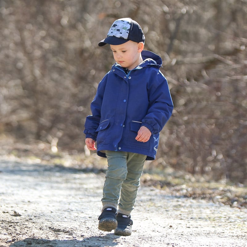 Kids Fleece Lined Rain Jackets Navy Blue Waterproof Jan Jul