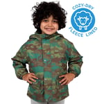 Kids Fleece Lined Rain Jackets | Woodland Camo