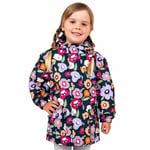 Kids Fleece Lined Rain Jackets | Winter Flowers