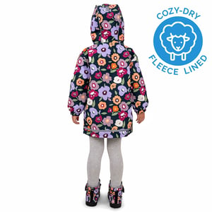 Kids Fleece Lined Rain Jackets | Winter Flowers
