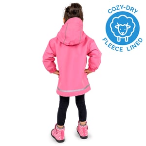 Kids Fleece Lined Rain Jackets | Watermelon Pink