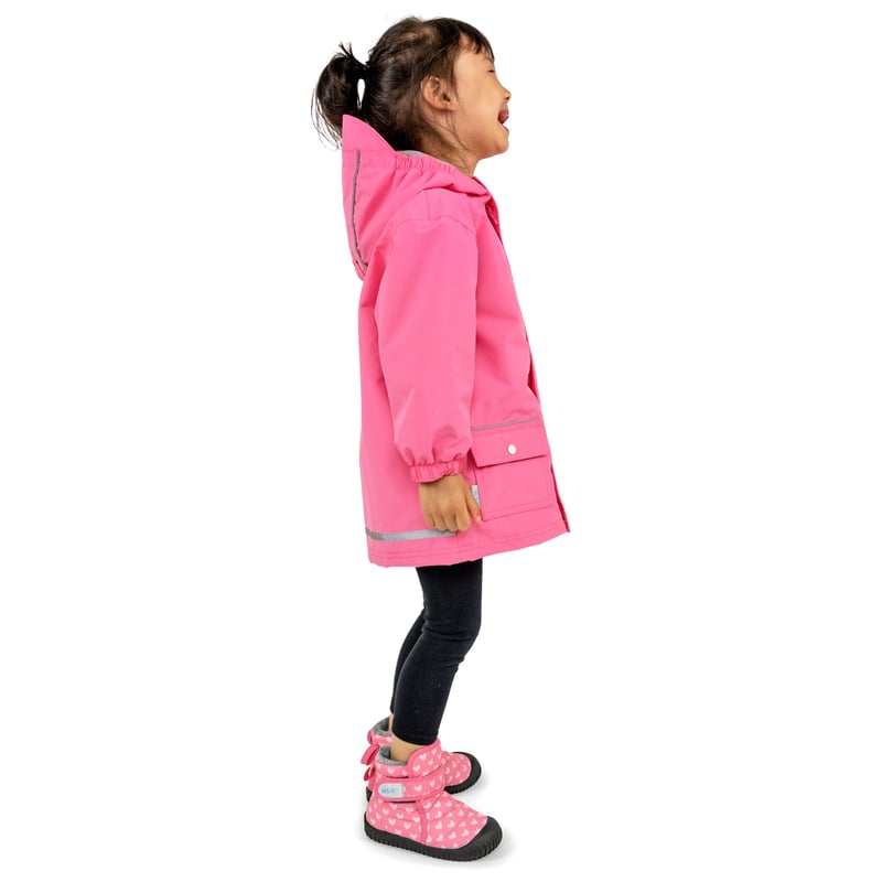 Kids Fleece Lined Rain Jackets | Watermelon Pink