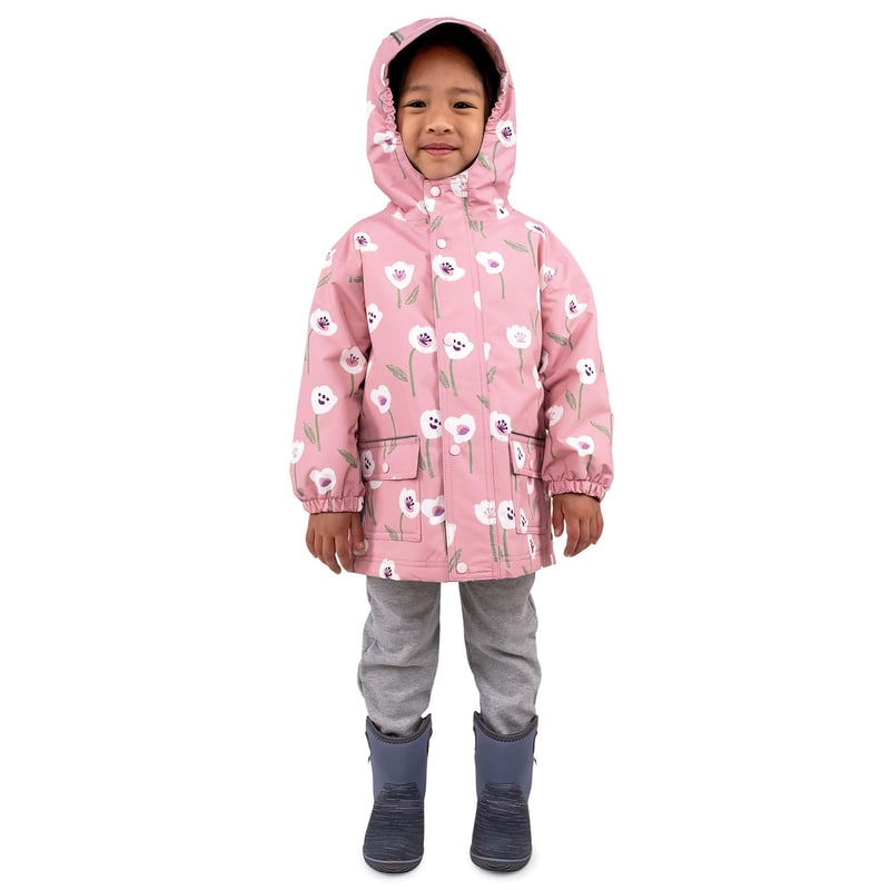 Kids Fleece Lined Rain Jackets | Winter Tulip Waterproof | Jan & Jul