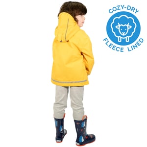 Kids Fleece Lined Rain Jackets | Yellow