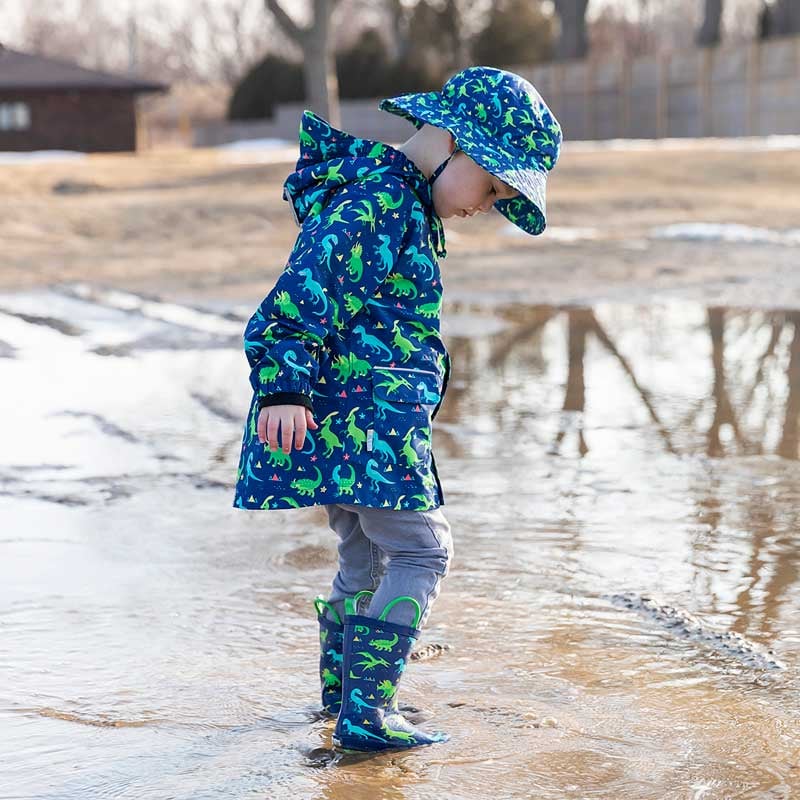 Little girl matching raincoat online and boots