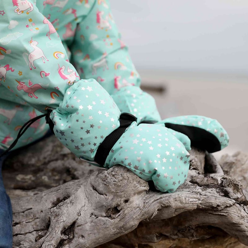 Kids Waterproof Mittens | Mint Star