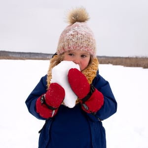 Kids Waterproof Mittens | Red