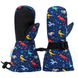 Kids Waterproof Mittens | Space Dinos