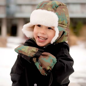 Kids Waterproof Mittens | Woodland Camo