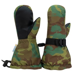 Kids Waterproof Mittens | Woodland Camo