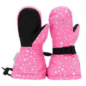 Kids Waterproof Mittens | Watermelon Pink Star