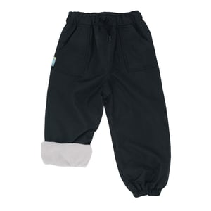 Kids Fleece Lined Rain Pants | Black