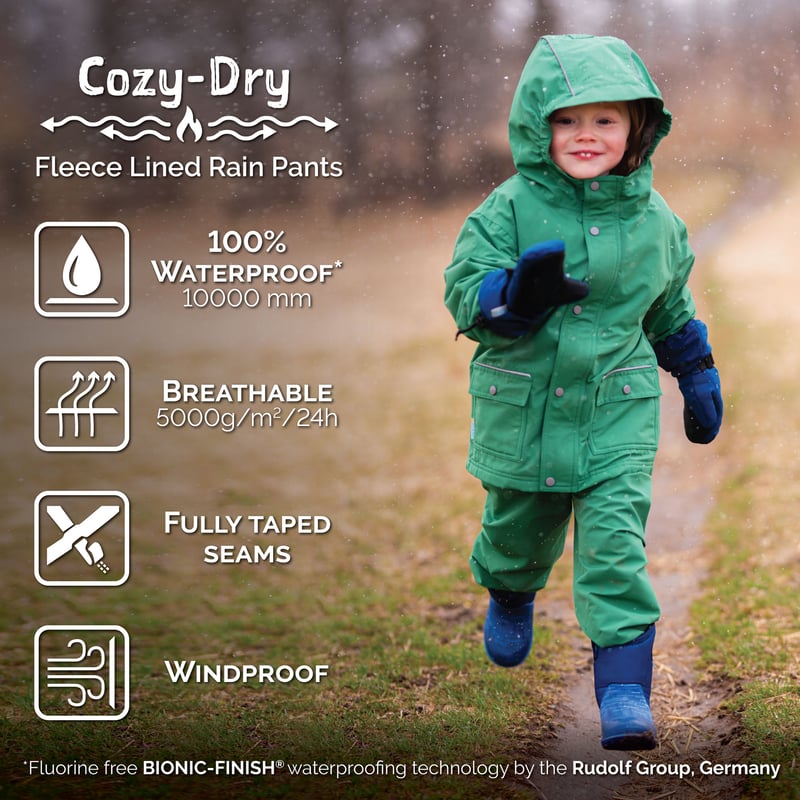 Toddlers Kids Cozy Dry Waterproof Pants Features