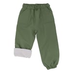 Kids Fleece Lined Rain Pants | Green